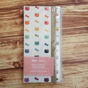Hello Kitty Erin Condren Note Booklet Sticky Notes Flags Rainbow Sanrio NEW
